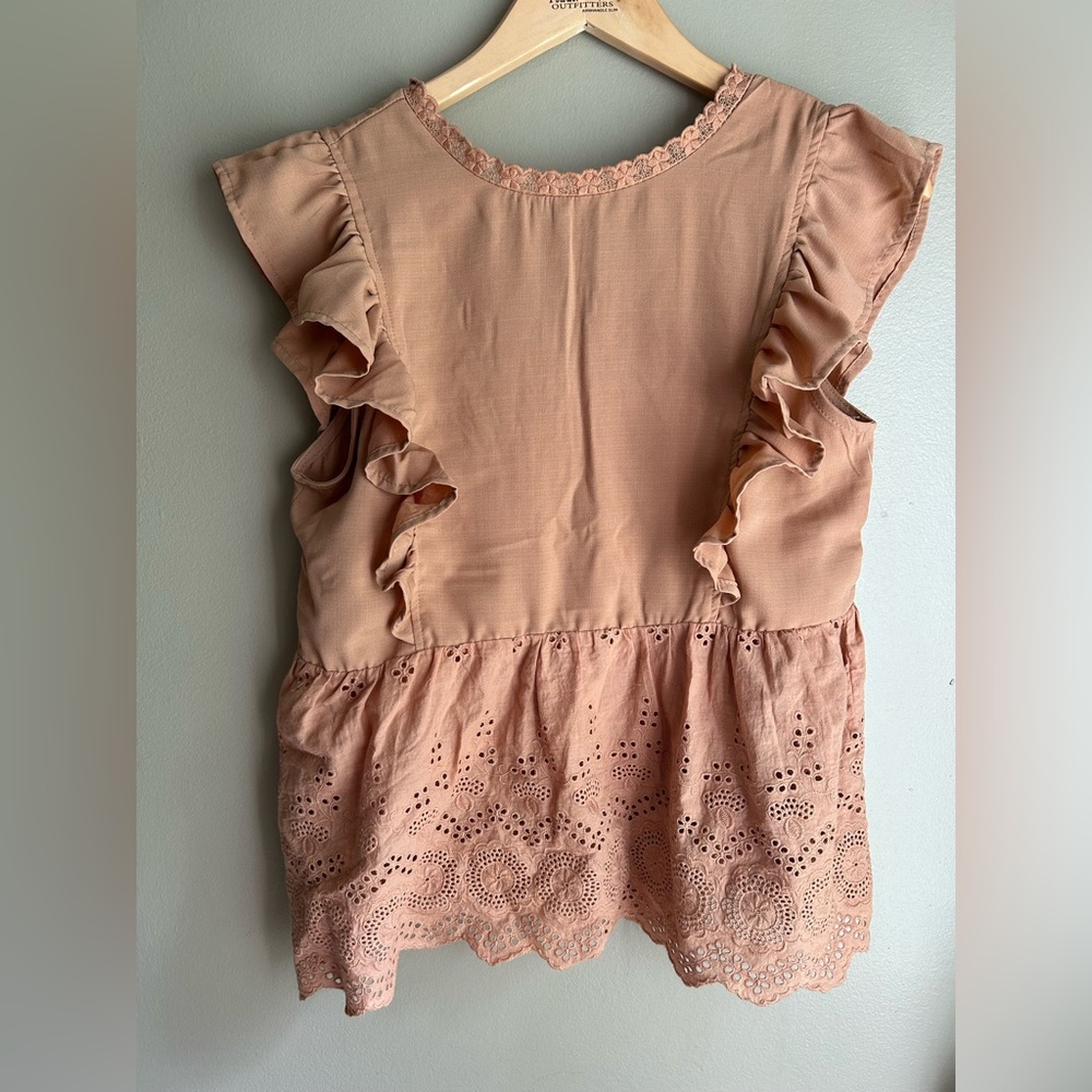 Cozy Casual Blush Ruffle Blouse
